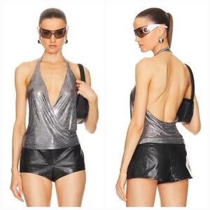 NBD Kimmy Halter Top in Silver Large